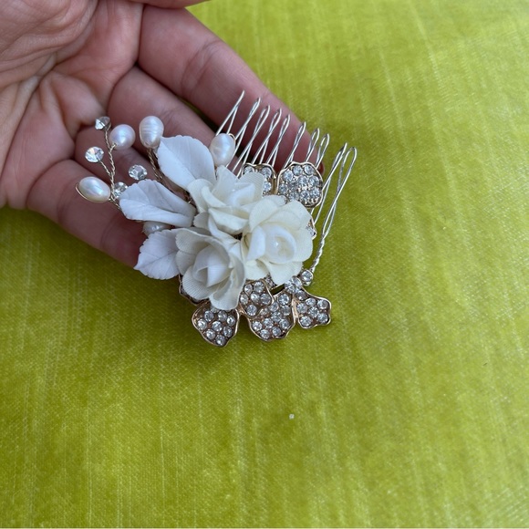 Anthropologie BHLDN Pearl & Crystal Comb main image 6